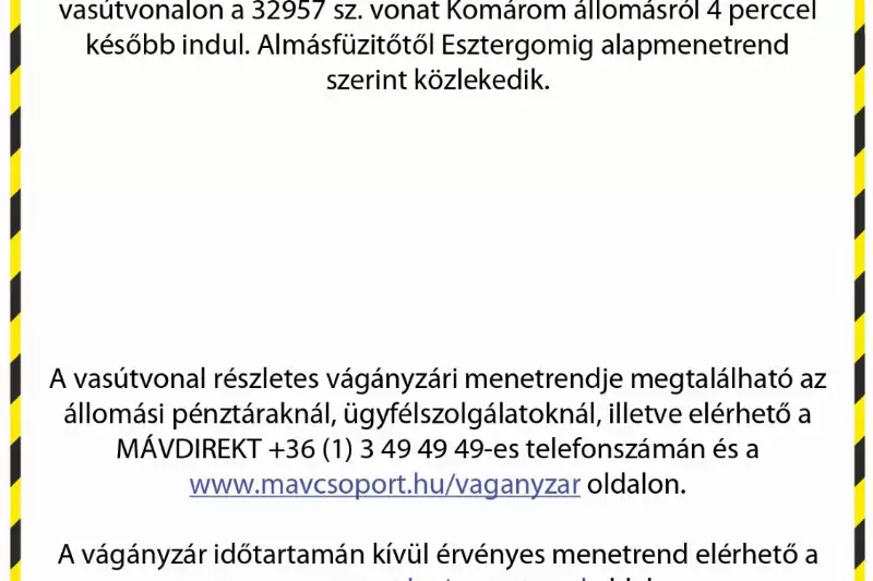 Vágányzári információk - MÁV